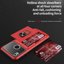 For ZTE Blade L210 Card Ring Holder PC + TPU Phone Case(Blue)