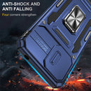 For Motorola Moto G22 Armor PC + TPU Camera Shield Phone Case(Navy Blue)