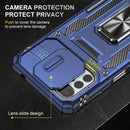 For Motorola Moto G22 Armor PC + TPU Camera Shield Phone Case(Navy Blue)