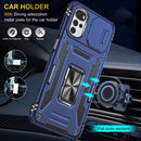For Motorola Moto G22 Armor PC + TPU Camera Shield Phone Case(Navy Blue)