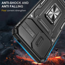 For Motorola Moto G22 Armor PC + TPU Camera Shield Phone Case(Black)