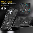 For Motorola Moto G22 Armor PC + TPU Camera Shield Phone Case(Black)