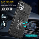 For Motorola Moto G22 Armor PC + TPU Camera Shield Phone Case(Black)