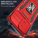 For Motorola Moto G22 Armor PC + TPU Camera Shield Phone Case(Red)