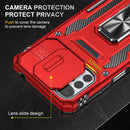 For Motorola Moto G22 Armor PC + TPU Camera Shield Phone Case(Red)