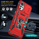 For Motorola Moto G22 Armor PC + TPU Camera Shield Phone Case(Red)