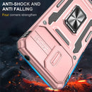 For Motorola Moto G22 Armor PC + TPU Camera Shield Phone Case(Rose Gold)