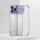Electroplating High Transparent TPU Phone Case For iPhone 14 Max(Purple)