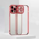 Electroplating High Transparent TPU Phone Case For iPhone 14 Pro Max(Red)