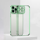 Electroplating High Transparent TPU Phone Case For iPhone 14 Pro Max(Green)