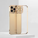 Electroplating High Transparent TPU Phone Case For iPhone 14 Pro Max(Gold)