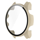 For Garmin Forerunner 255S PC Tempered Film Full Body Watch Case(Ivory White)