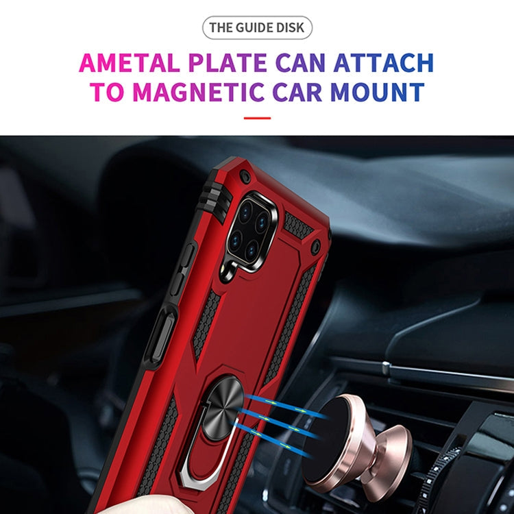 For Huawei P40 Lite Shockproof TPU + PC Protective Case with 360 Degree Rotating Holder(Blue)