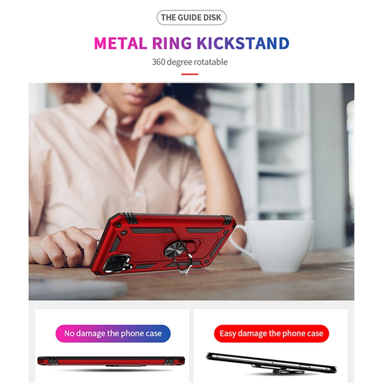 For Huawei P40 Lite Shockproof TPU + PC Protective Case with 360 Degree Rotating Holder(Blue)