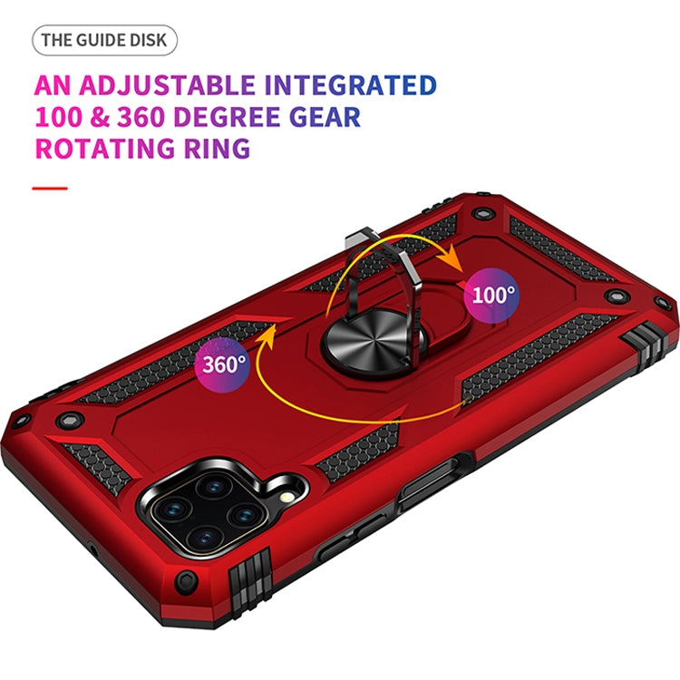 For Huawei P40 Lite Shockproof TPU + PC Protective Case with 360 Degree Rotating Holder(Red)