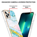 For iPhone 14 Pro Electroplating Marble Pattern Dual-side IMD TPU Shockproof Phone Case(Green 004)