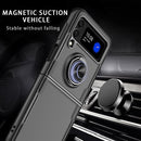For Samsung Galaxy Z Flip3 5G Shockproof Transparent TPU + Acrylic Protective Phone Case with Ring Holder(Blue)