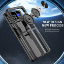 For Samsung Galaxy Z Flip3 5G Shockproof Transparent TPU + Acrylic Protective Phone Case with Ring Holder(Silver Black)