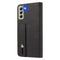 For Samsung Galaxy S21 FE 5G Wristband Magnetic Leather Phone Case(Black)
