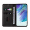 For Samsung Galaxy S21 FE 5G Wristband Magnetic Leather Phone Case(Black)
