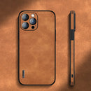 Lambskin Silicone Phone Case For iPhone 13(Khaki)