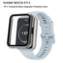 For Huawei Watch Fit 2 PC+ Toughened Film Fully Enclosed Protective Watch Case(Transparent White)