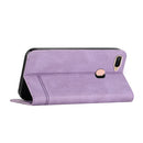 For OPPO A7 / A12 / A5s Strong Magnetic Leather Case(Purple)