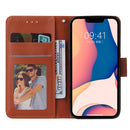 For iPhone 14 Multifunctional Horizontal Flip Leather Case with Three Card Slot (Brown)