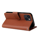 For iPhone 14 Multifunctional Horizontal Flip Leather Case with Three Card Slot (Brown)