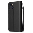 For iPhone 14 Multifunctional Horizontal Flip Leather Case with Three Card Slot (Black)
