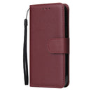 For iPhone 14 Multifunctional Horizontal Flip Leather Case with Three Card Slot (Red Wine)