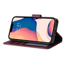 For iPhone 14 Multifunctional Horizontal Flip Leather Case with Three Card Slot (Red Wine)