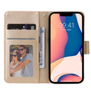 For iPhone 14 Multifunctional Horizontal Flip Leather Case with Three Card Slot (Tyrant Gold)