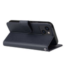 For iPhone 14 Multifunctional Horizontal Flip Leather Case with Three Card Slot (Navy)