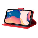 For iPhone 14 Multifunctional Horizontal Flip Leather Case with Three Card Slot (Red)