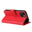 For iPhone 14 Multifunctional Horizontal Flip Leather Case with Three Card Slot (Red)