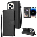 Multifunctional Horizontal Flip Leather Case with Three Card Slot For iPhone 14 Pro(Black)