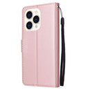 Multifunctional Horizontal Flip Leather Case with Three Card Slot For iPhone 14 Pro(Rose Gold)