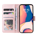 Multifunctional Horizontal Flip Leather Case with Three Card Slot For iPhone 14 Pro(Rose Gold)
