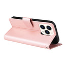 Multifunctional Horizontal Flip Leather Case with Three Card Slot For iPhone 14 Pro(Rose Gold)
