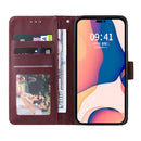 Multifunctional Horizontal Flip Leather Case with Three Card Slot For iPhone 14 Pro(Red Wine)