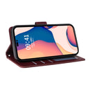Multifunctional Horizontal Flip Leather Case with Three Card Slot For iPhone 14 Pro(Red Wine)