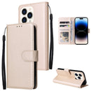 Multifunctional Horizontal Flip Leather Case with Three Card Slot For iPhone 14 Pro(Tyrant Gold)