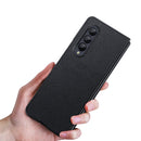 For Samsung Galaxy Z Fold4 Litchi Texture Genuine Leather Phone Case(Blue)