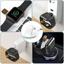 W-03 3 in 1 Magnetic Wireless Charger with 15W Adapter / USB-C Cable,US Plug(White)