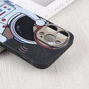 For iPhone 14 Pro Spaceman Binoculars Phone Case(Black and Beige)