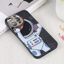 For iPhone 14 Pro Max Spaceman Binoculars Phone Case (Black and Beige)