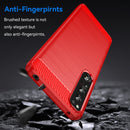 For Sony Xperia 1 IV Brushed Texture Carbon Fiber TPU Phone Case(Red)