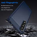 For Sony Xperia 1 IV Brushed Texture Carbon Fiber TPU Phone Case(Blue)