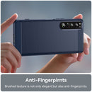 For Sony Xperia 1 IV Brushed Texture Carbon Fiber TPU Phone Case(Blue)